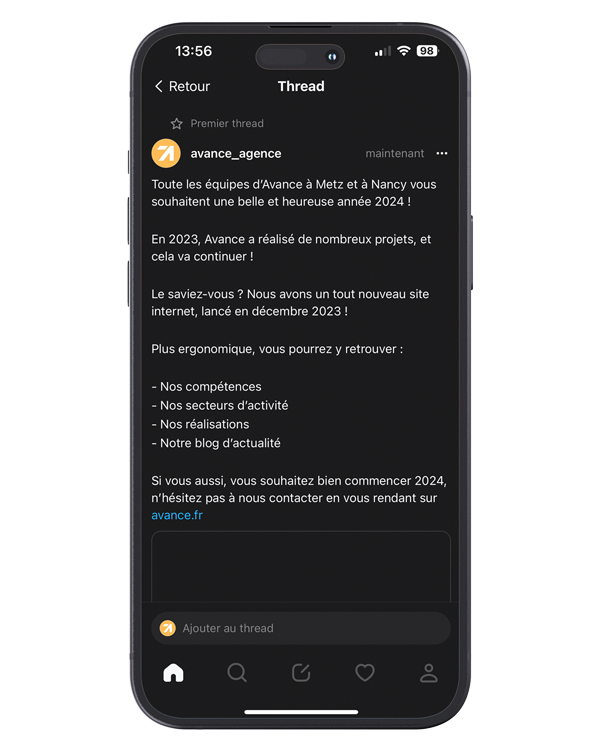 Avance - Agence de communication et marketing digital - Actualités - Threads